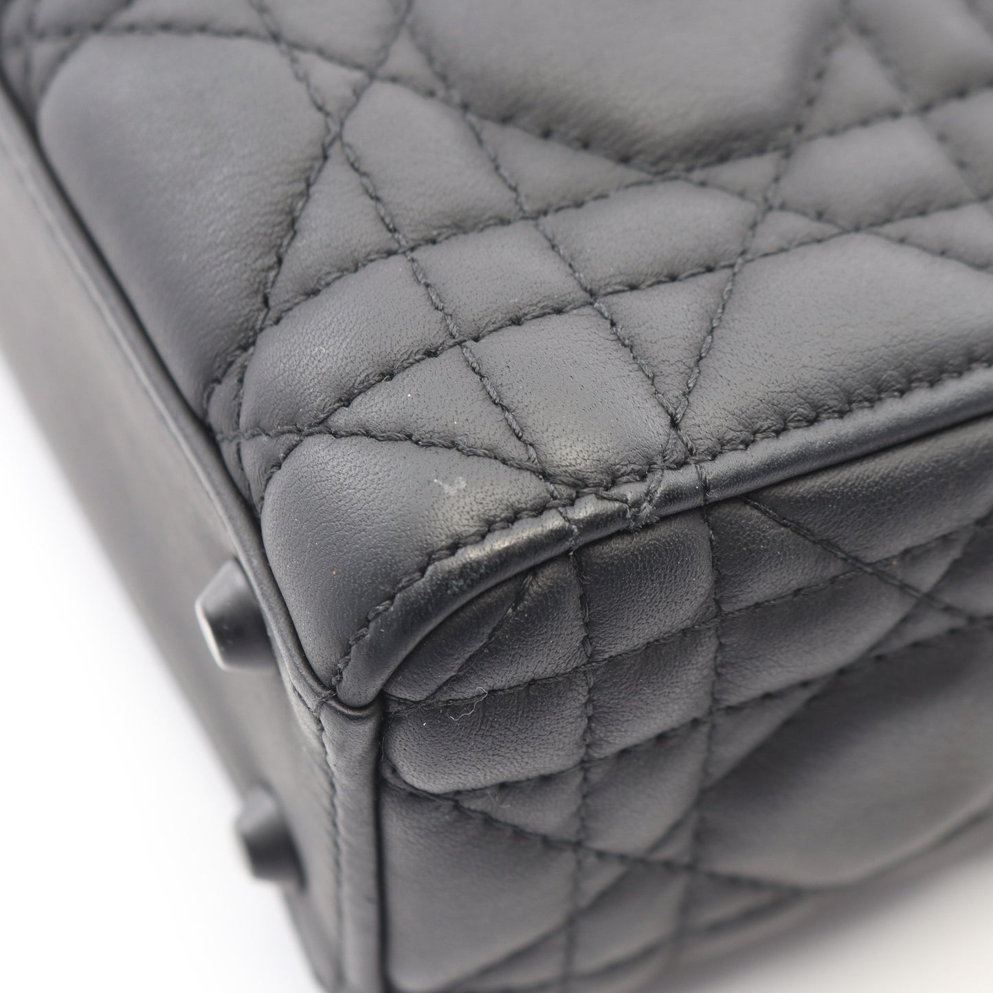 レディディオール ミニ カナージュ 2WAY ハンドバッグ レザー ブラック クリスチャンディオール バッグ Christian Dior