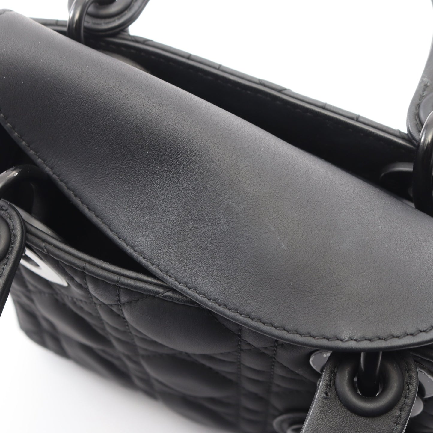 レディディオール ミニ カナージュ 2WAY ハンドバッグ レザー ブラック クリスチャンディオール バッグ Christian Dior