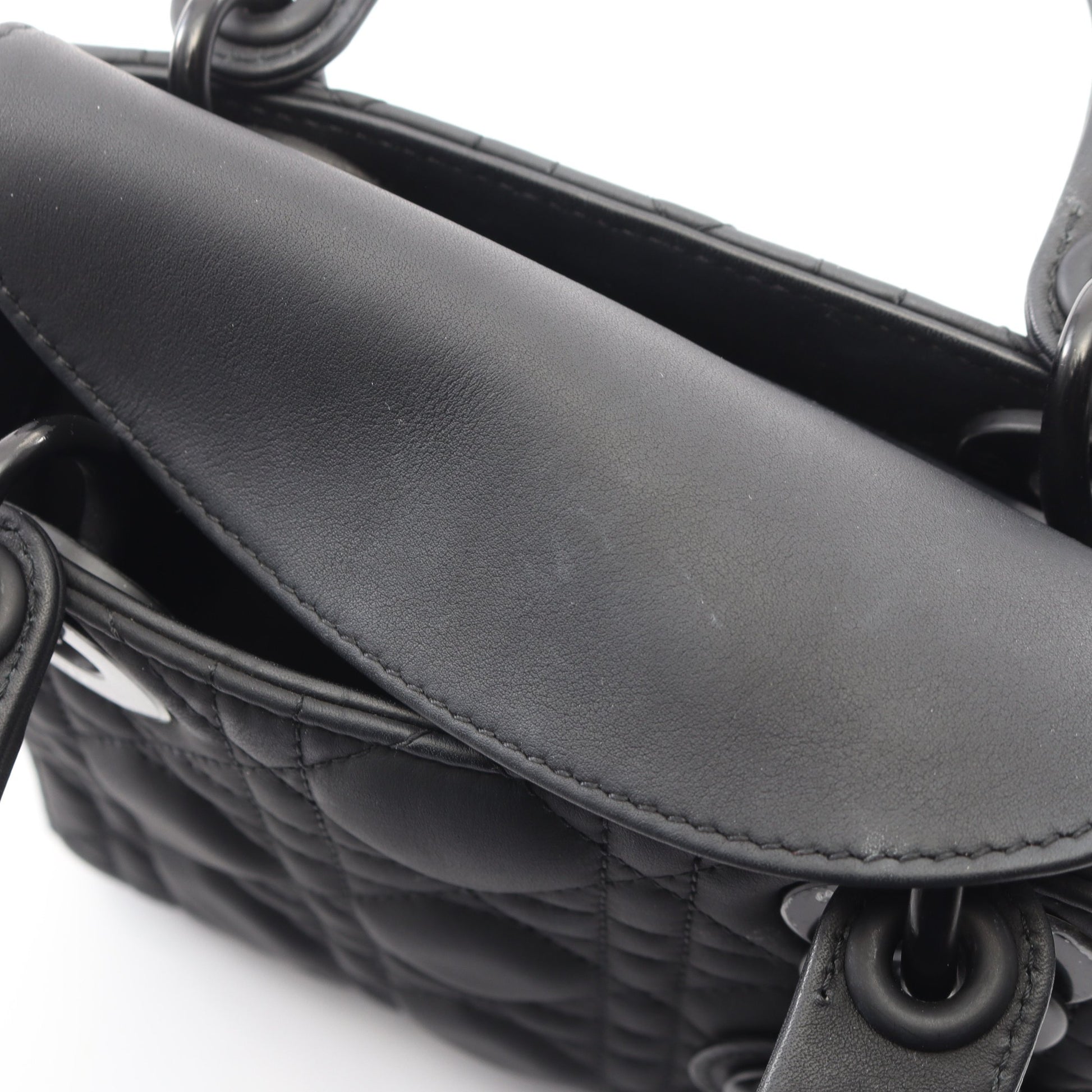 レディディオール ミニ カナージュ 2WAY ハンドバッグ レザー ブラック クリスチャンディオール バッグ Christian Dior