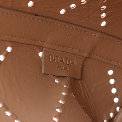 パンチング 2WAY ハンドバッグ トートバッグ レザー ベージュ プラダ バッグ PRADA