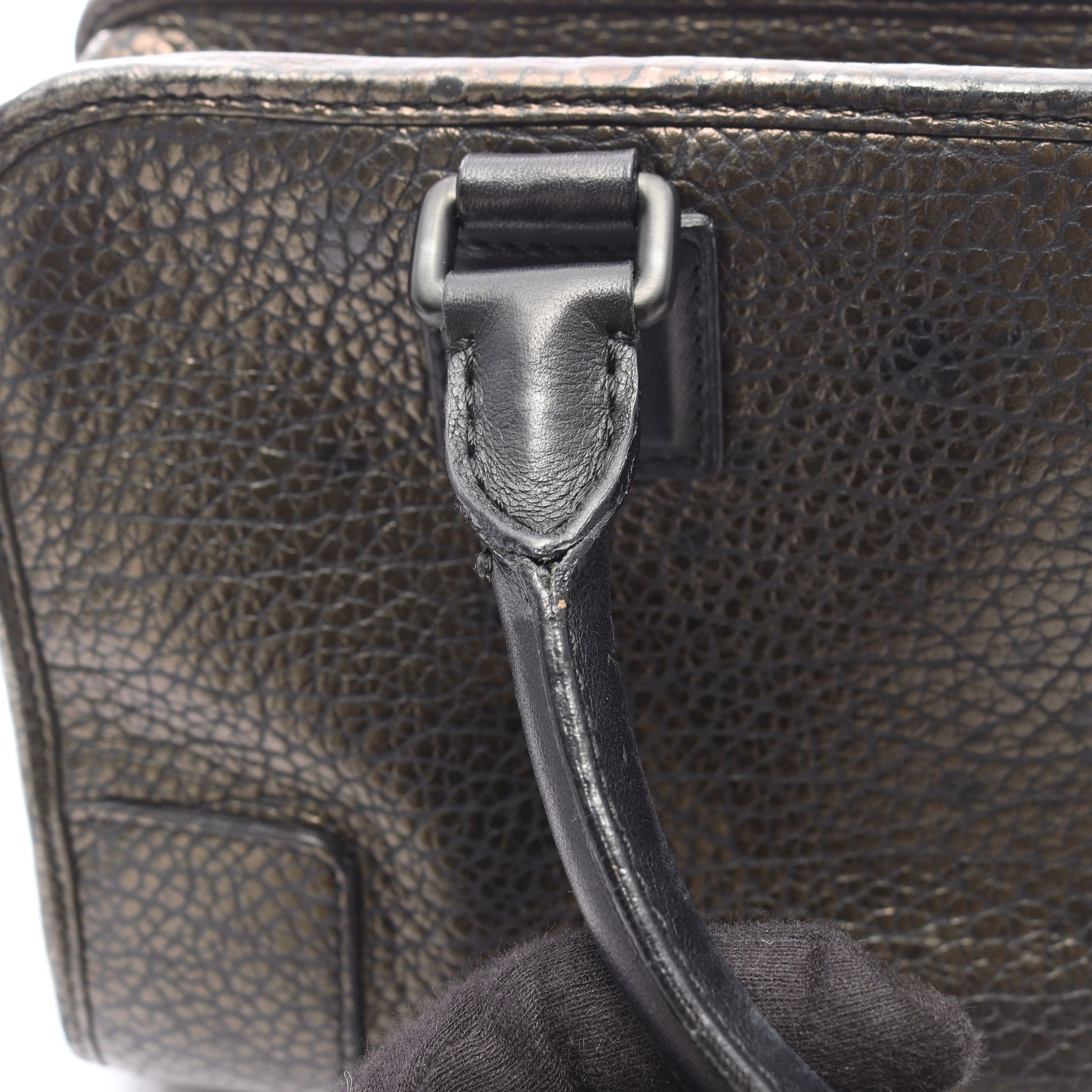 アマソナ28 ハンドバッグ レザー ダークブラウン ブラック ロエベ バッグ LOEWE