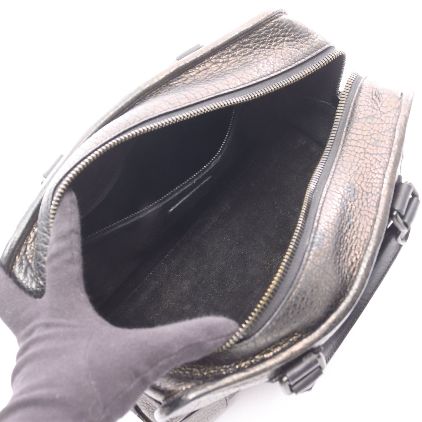 アマソナ28 ハンドバッグ レザー ダークブラウン ブラック ロエベ バッグ LOEWE