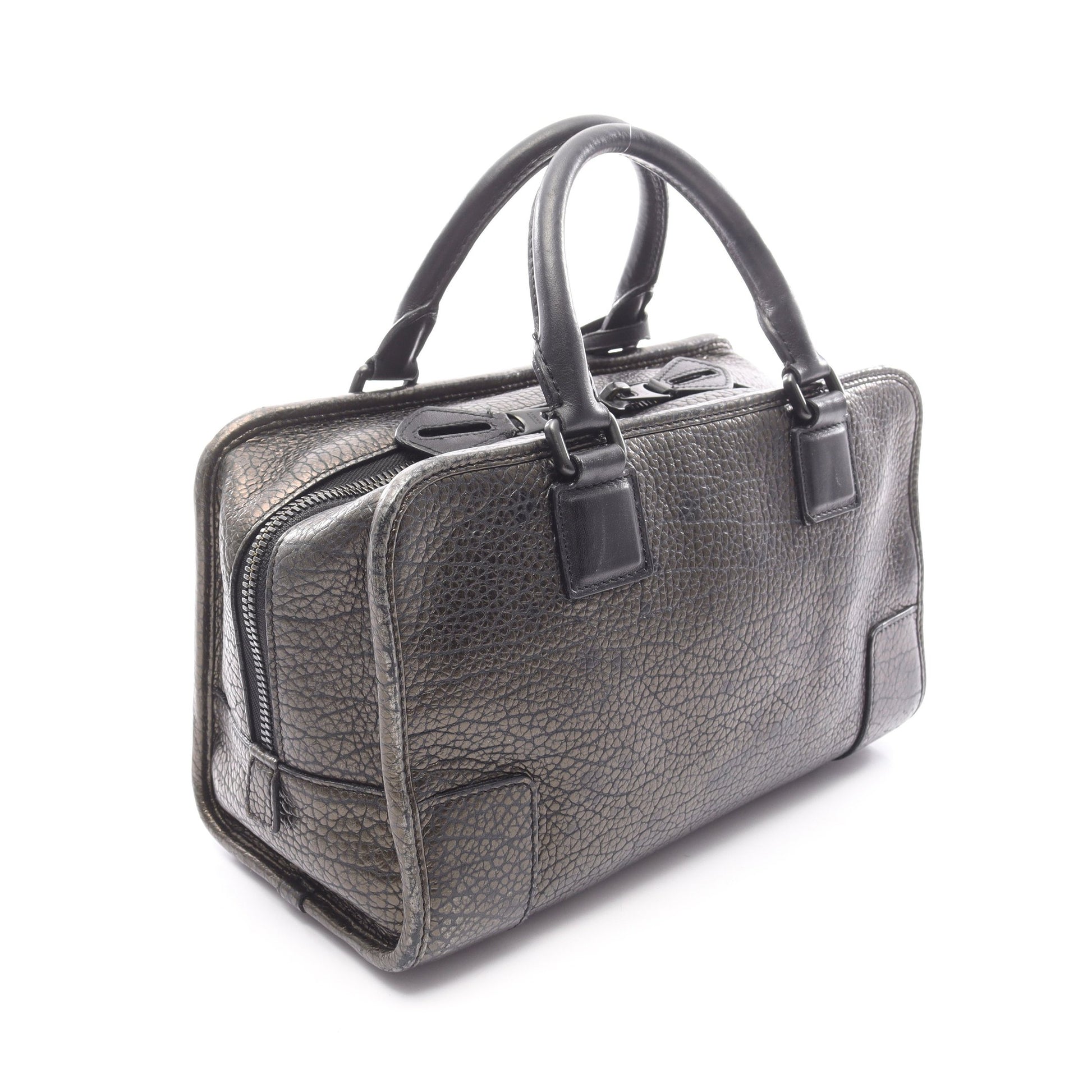 アマソナ28 ハンドバッグ レザー ダークブラウン ブラック ロエベ バッグ LOEWE