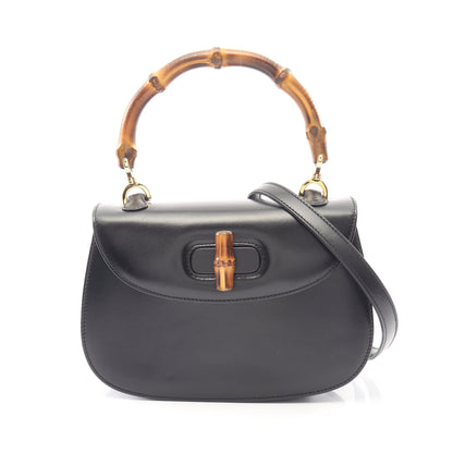 バンブー 2WAY ハンドバッグ レザー ブラック グッチ バッグ GUCCI