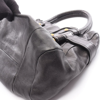 ガンチーニ ハンドバッグ レザー ブラック サルヴァトーレフェラガモ バッグ Salvatore Ferragamo