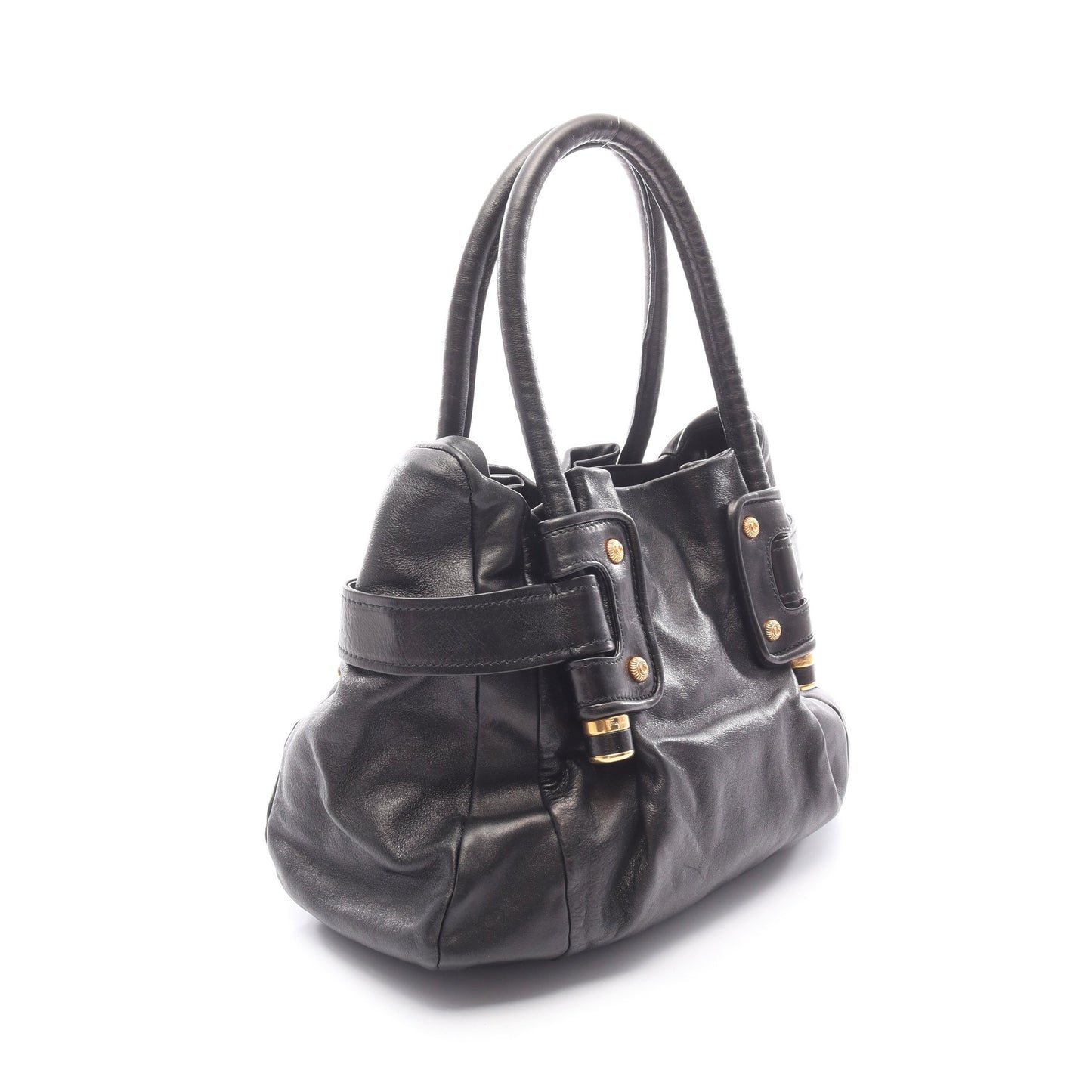 ガンチーニ ハンドバッグ レザー ブラック サルヴァトーレフェラガモ バッグ Salvatore Ferragamo