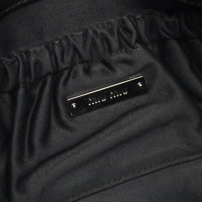 ナッパ クリスタル マテラッセ ショルダーバッグ レザー ブラック ミュウミュウ バッグ miu miu