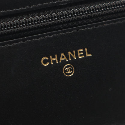 カメリア チェーンウォレット キャビアスキン ブラック ゴールド金具 シャネル バッグ CHANEL