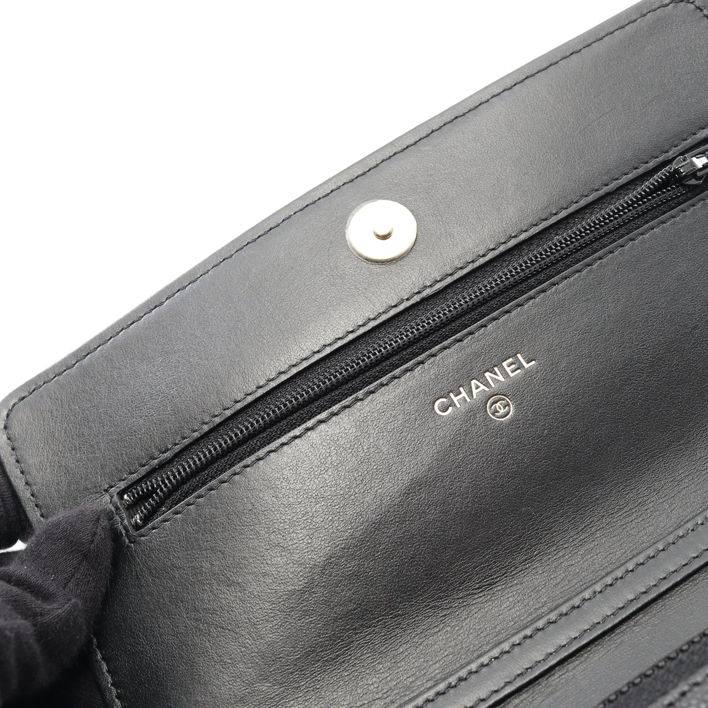 カメリア チェーンウォレット キャビアスキン ブラック ゴールド金具 シャネル バッグ CHANEL