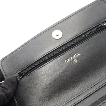 カメリア チェーンウォレット キャビアスキン ブラック ゴールド金具 シャネル バッグ CHANEL