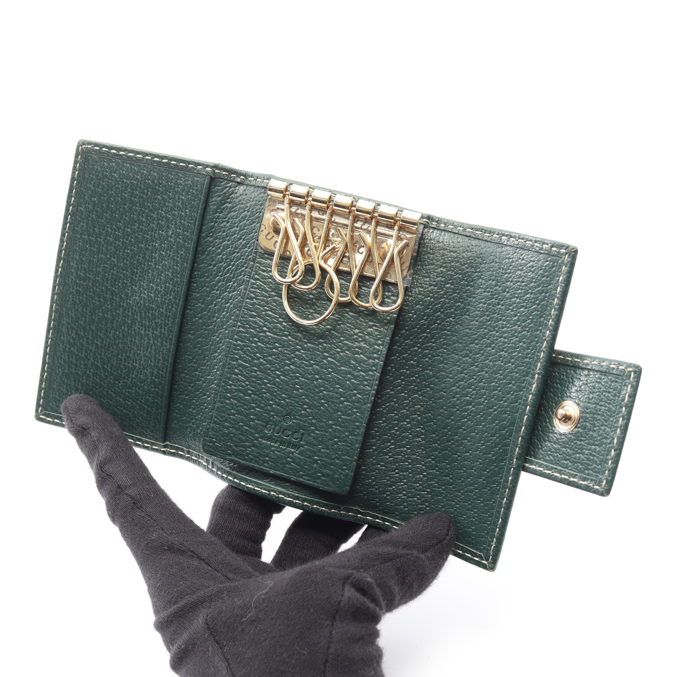グッチ 美品】GUCCI/グッチ GGキャンバス 6連キーケース ブラウン系 S-11065