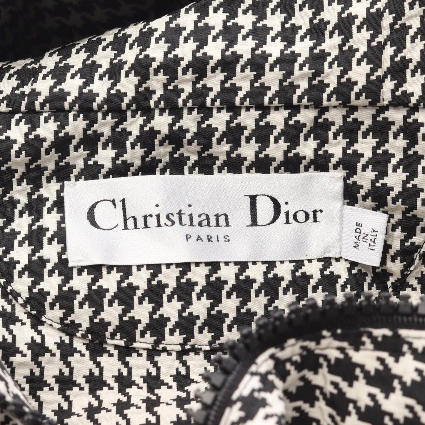 千鳥格子 フード付き アノラックジャケット マウンテンパーカー ブラック オフホワイト ディオール アウター DIOR