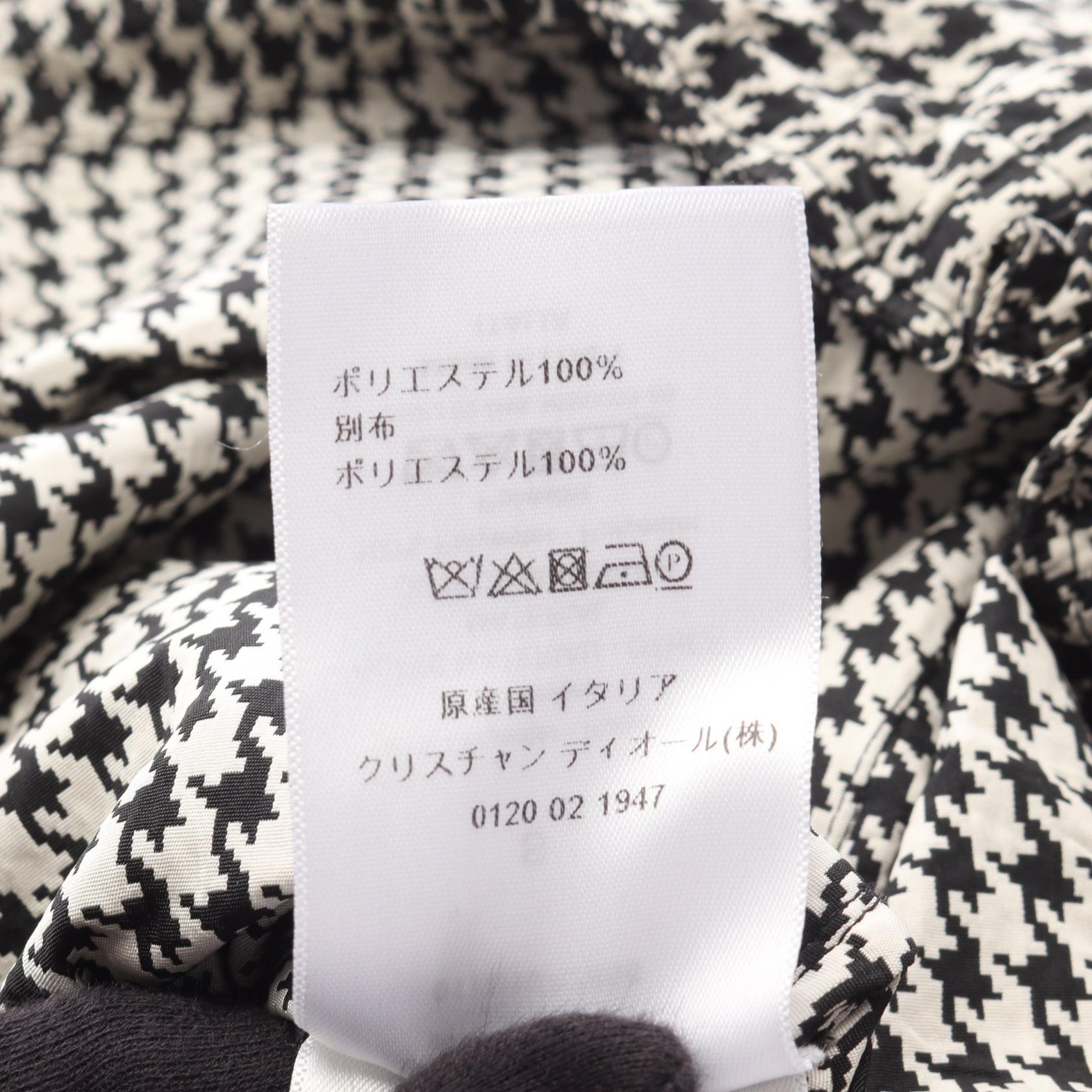 千鳥格子 フード付き アノラックジャケット マウンテンパーカー ブラック オフホワイト ディオール アウター DIOR