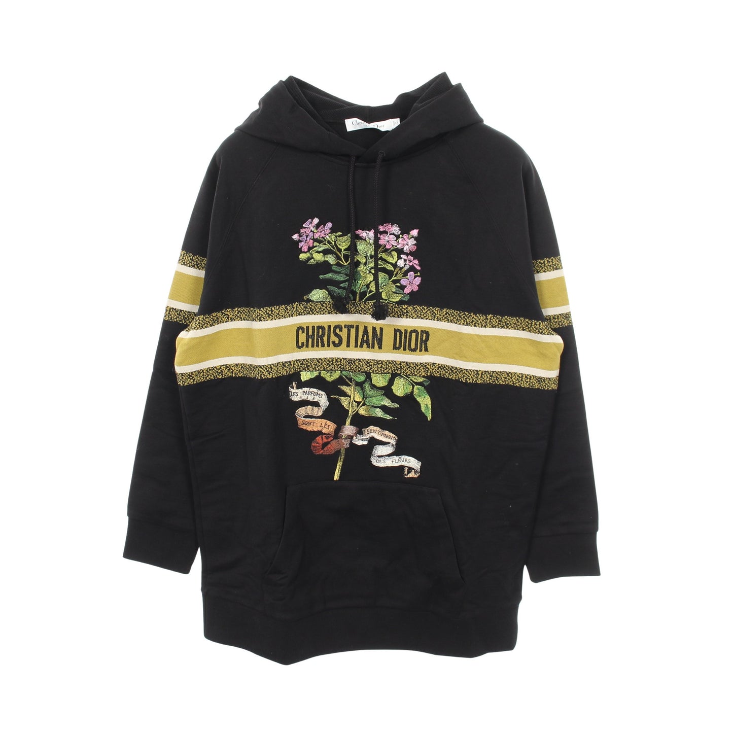 エンブロイダリー 刺繍 プルオーバーパーカー コットン ブラック マルチカラー クリスチャンディオール トップス Christian Dior