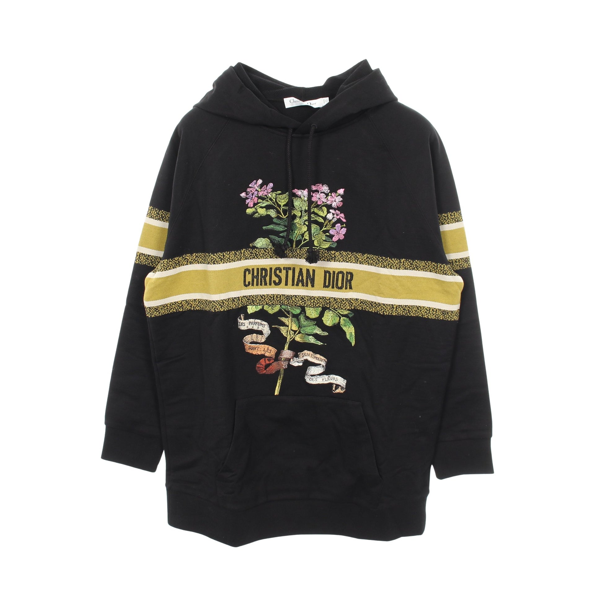 エンブロイダリー 刺繍 プルオーバーパーカー コットン ブラック マルチカラー クリスチャンディオール トップス Christian Dior