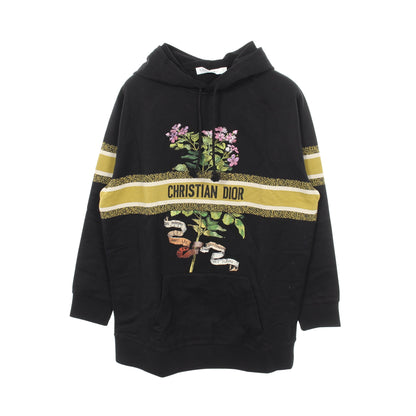 エンブロイダリー 刺繍 プルオーバーパーカー コットン ブラック マルチカラー クリスチャンディオール トップス Christian Dior