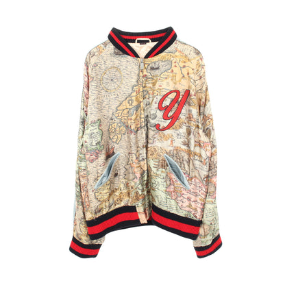 GUCCI DIY 地図柄 オーダーメイド ボンバージャケット シルク マルチカラー グッチ アウター GUCCI