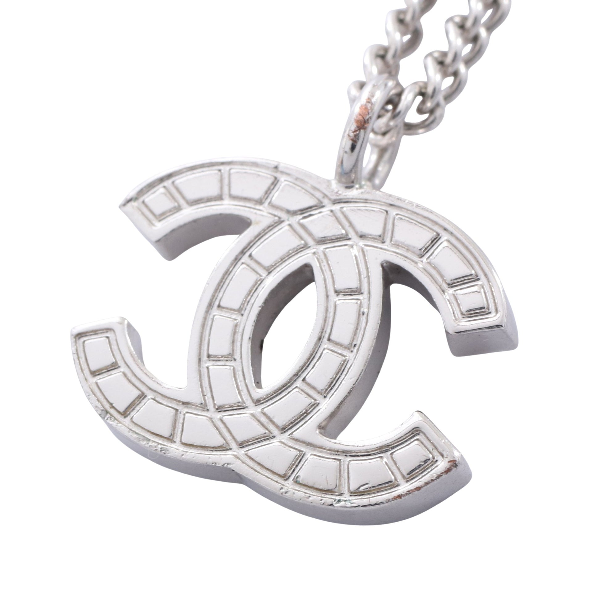 ココマーク チョコバー ネックレス シルバー 06V シャネル アクセサリー CHANEL