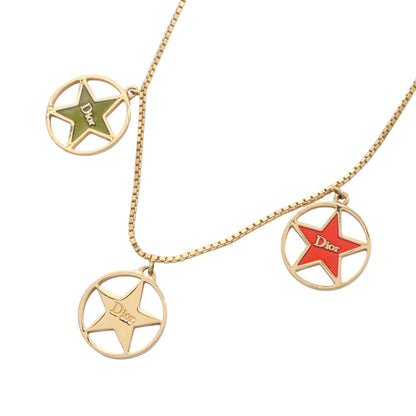 サークル スター ロゴ ネックレス GP ゴールド レッド グリーン クリスチャンディオール アクセサリー Christian Dior