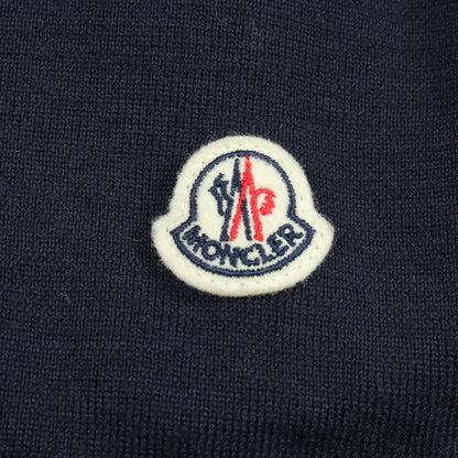 カーディガン 切替 ダウンジャケット ナイロン ウール ネイビー モンクレール アウター MONCLER