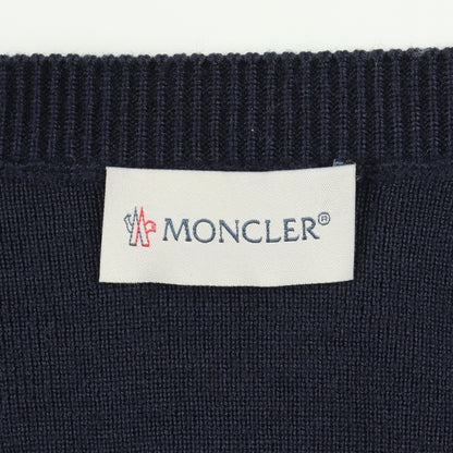 カーディガン 切替 ダウンジャケット ナイロン ウール ネイビー モンクレール アウター MONCLER