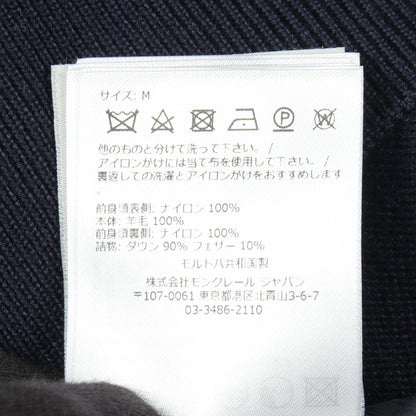 カーディガン 切替 ダウンジャケット ナイロン ウール ネイビー モンクレール アウター MONCLER