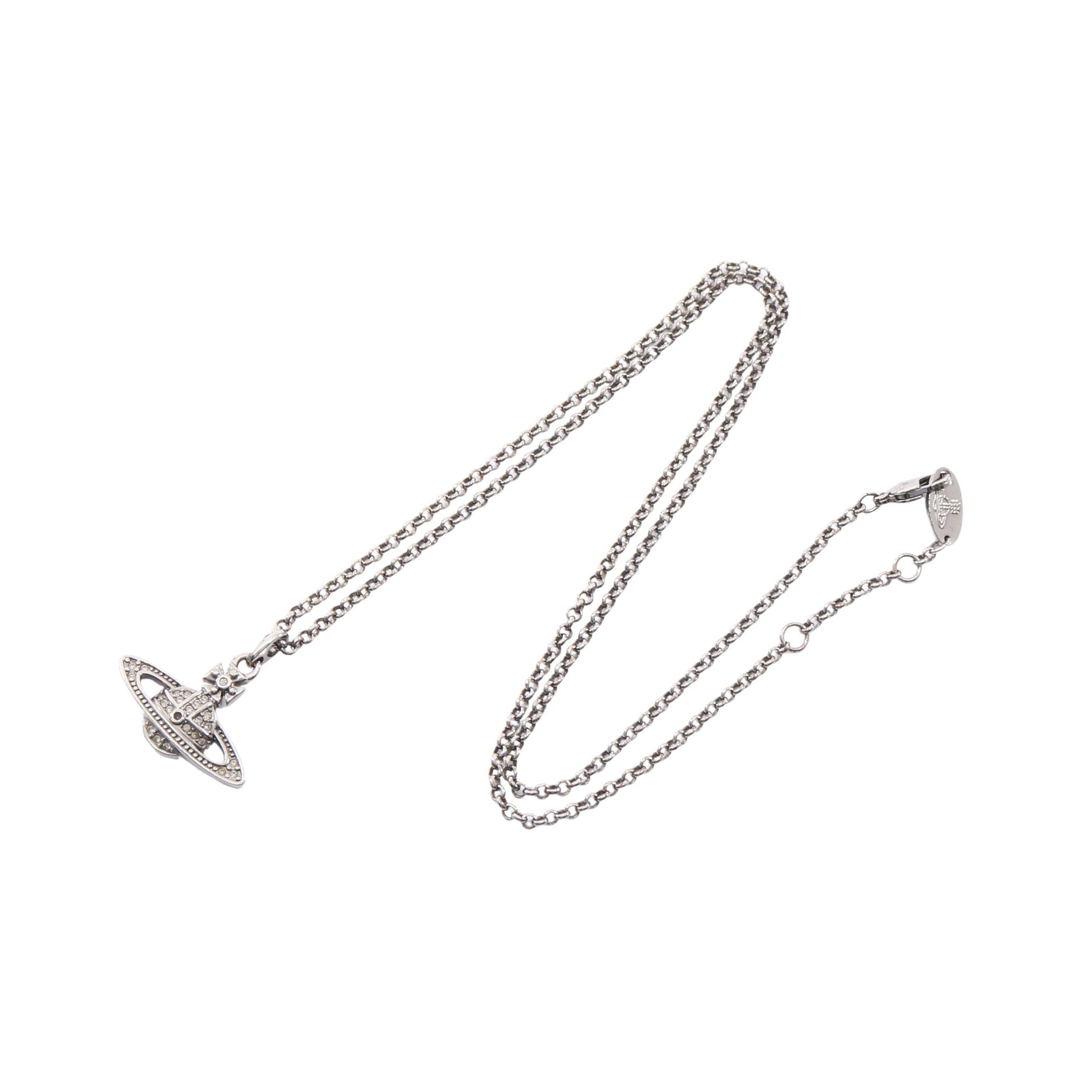 MINI BAS RELIEF ORB PENDANT ネックレス ラインストーン シルバー ヴィヴィアンウエストウッド アクセサリー Vivienne Westwood