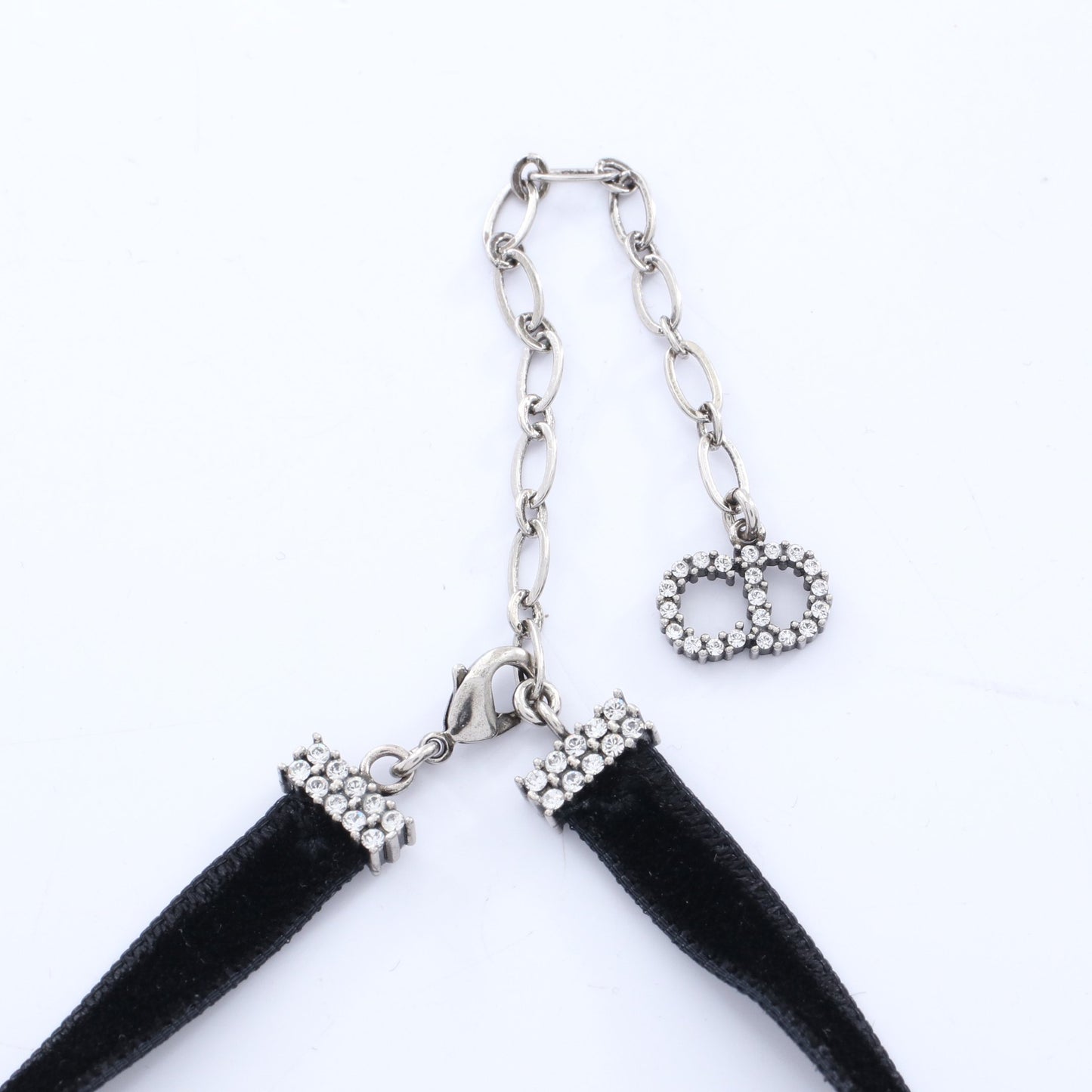 J'ADIOR チョーカー ベロア ラインストーン ブラック シルバー クリア クリスチャンディオール アクセサリー Christian Dior