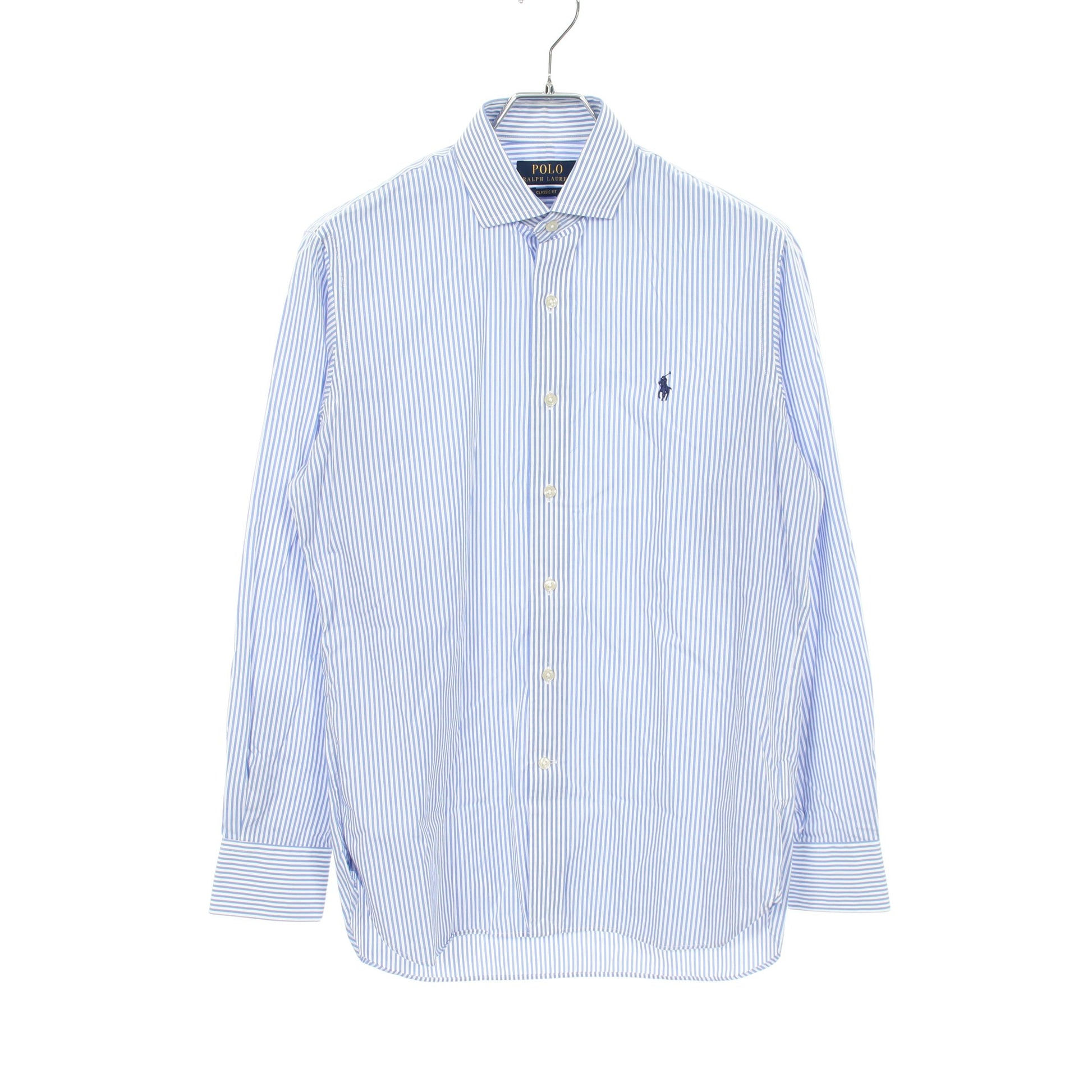 クラシックフィット ストライプ シャツ コットン ホワイト ライトブルー ポロラルフローレン トップス Polo Ralph Lauren