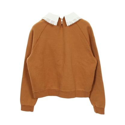 ロゴワッペン クルーネック スウェットシャツ コットン ライトブラウン ミュウミュウ トップス miu miu