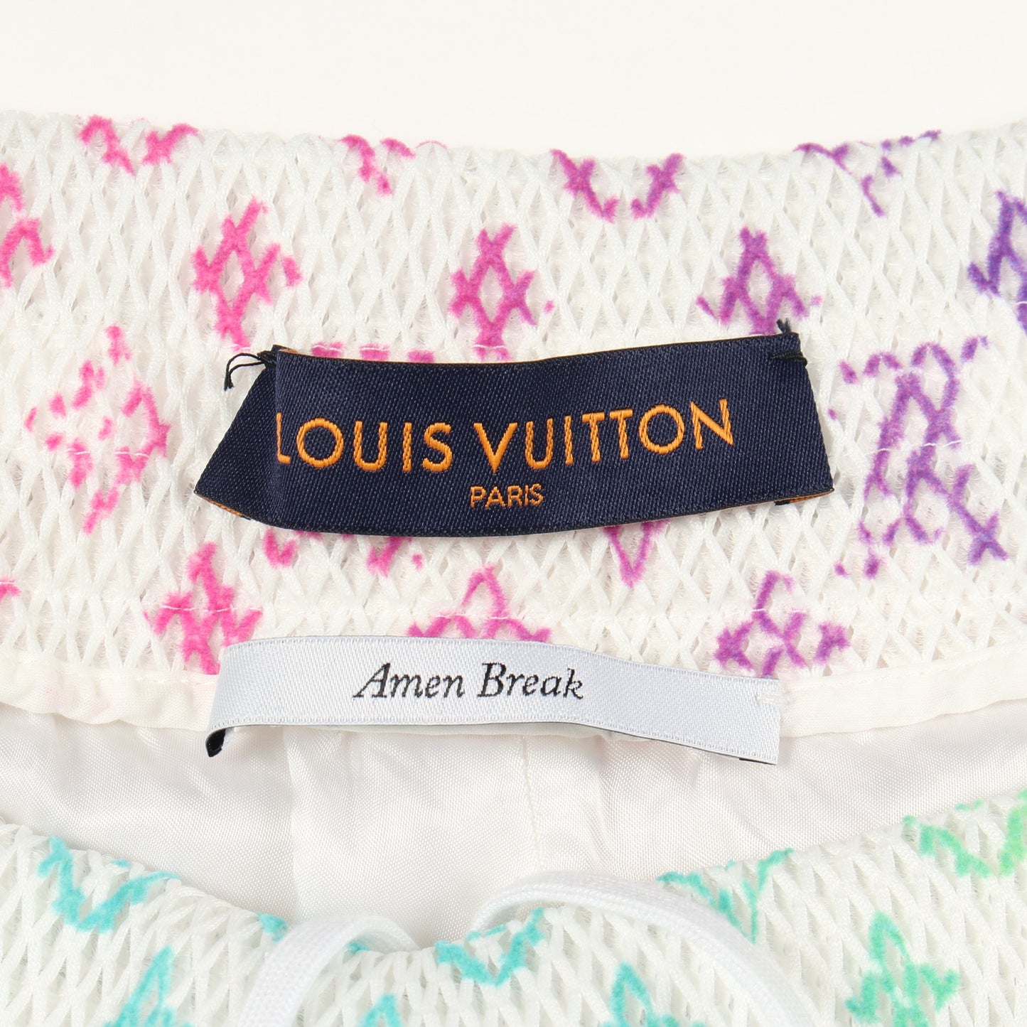 Amen Break グラディエント モノグラムメッシュ ハーフパンツ スウェットパンツ ホワイト マルチカラー ルイヴィトン ボトムス LOUIS VUITTON