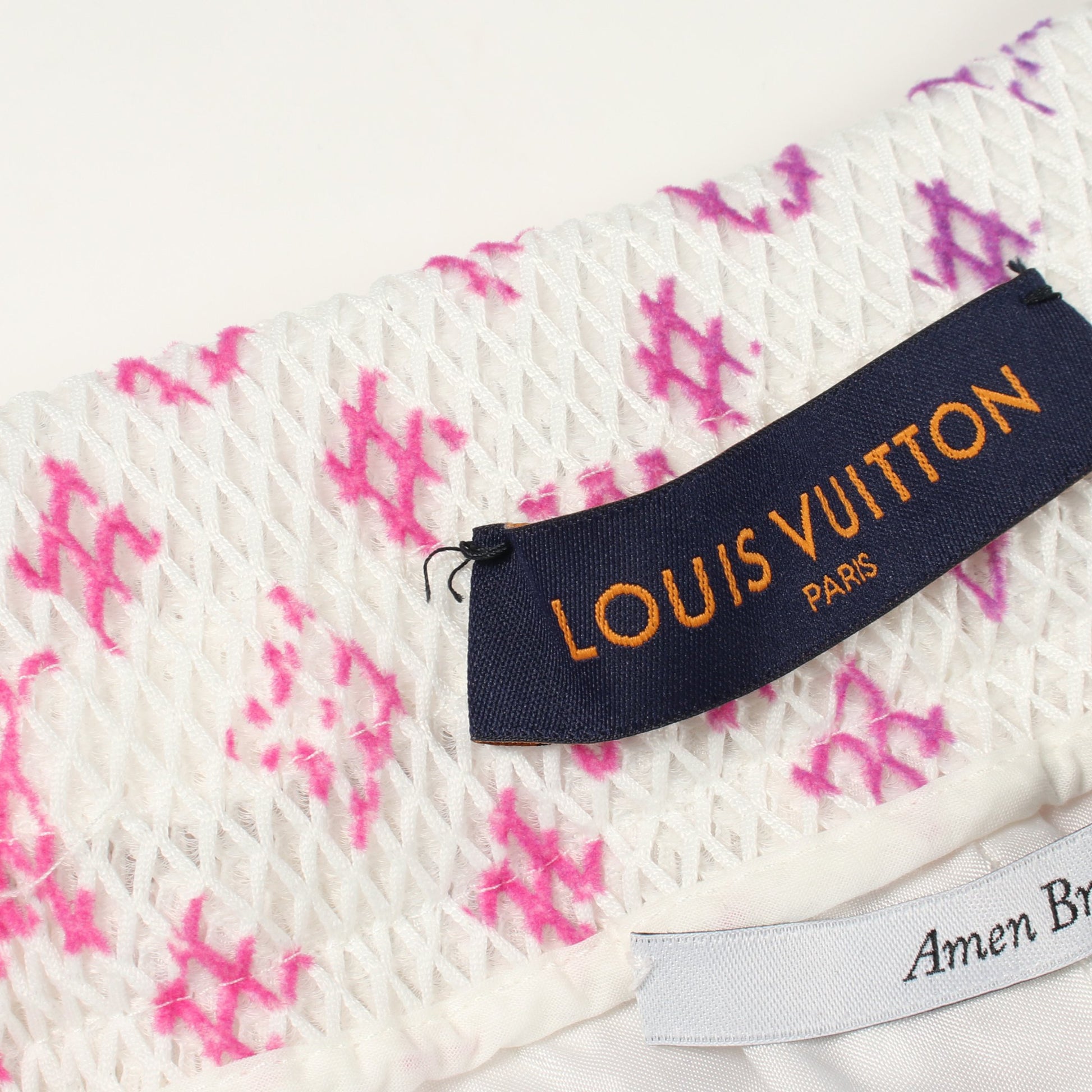 Amen Break グラディエント モノグラムメッシュ ハーフパンツ スウェットパンツ ホワイト マルチカラー ルイヴィトン ボトムス LOUIS VUITTON