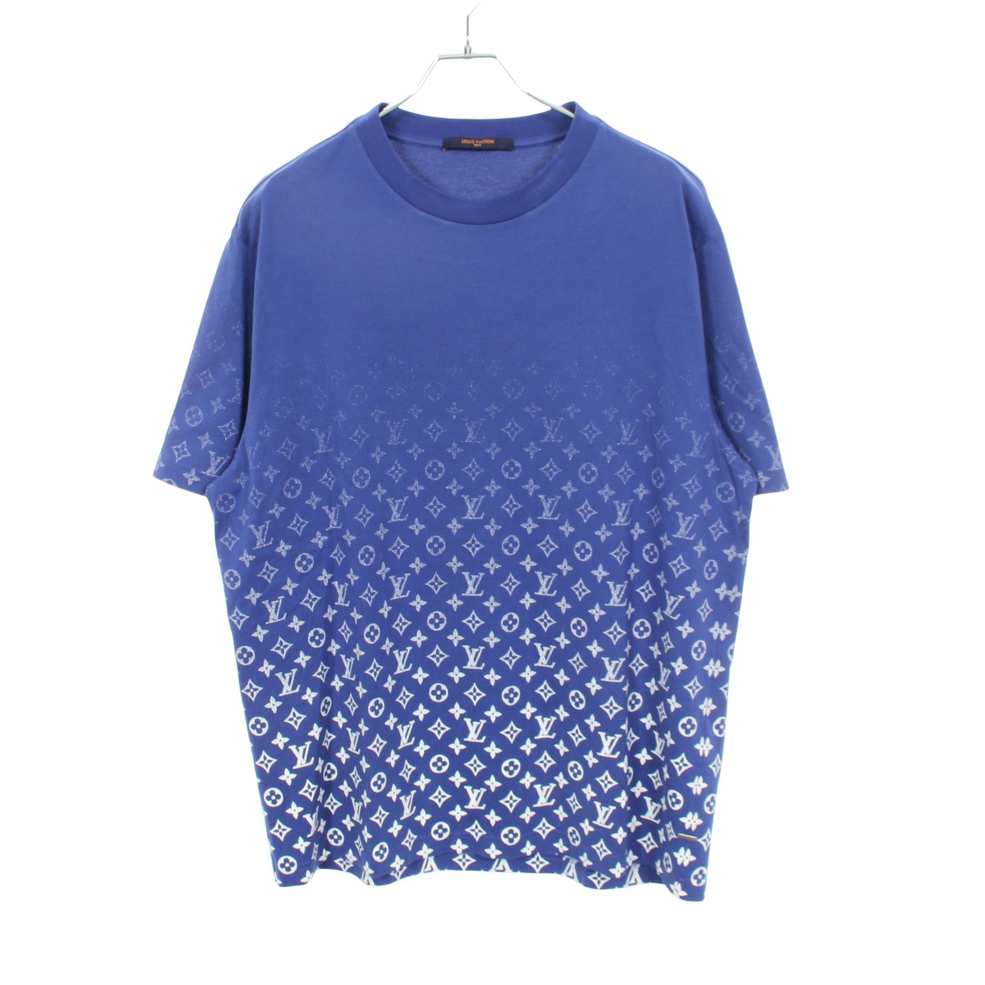 モノグラムグラディエント グラデーション 半袖Tシャツ コットン ブルー ホワイト ルイヴィトン トップス LOUIS VUITTON