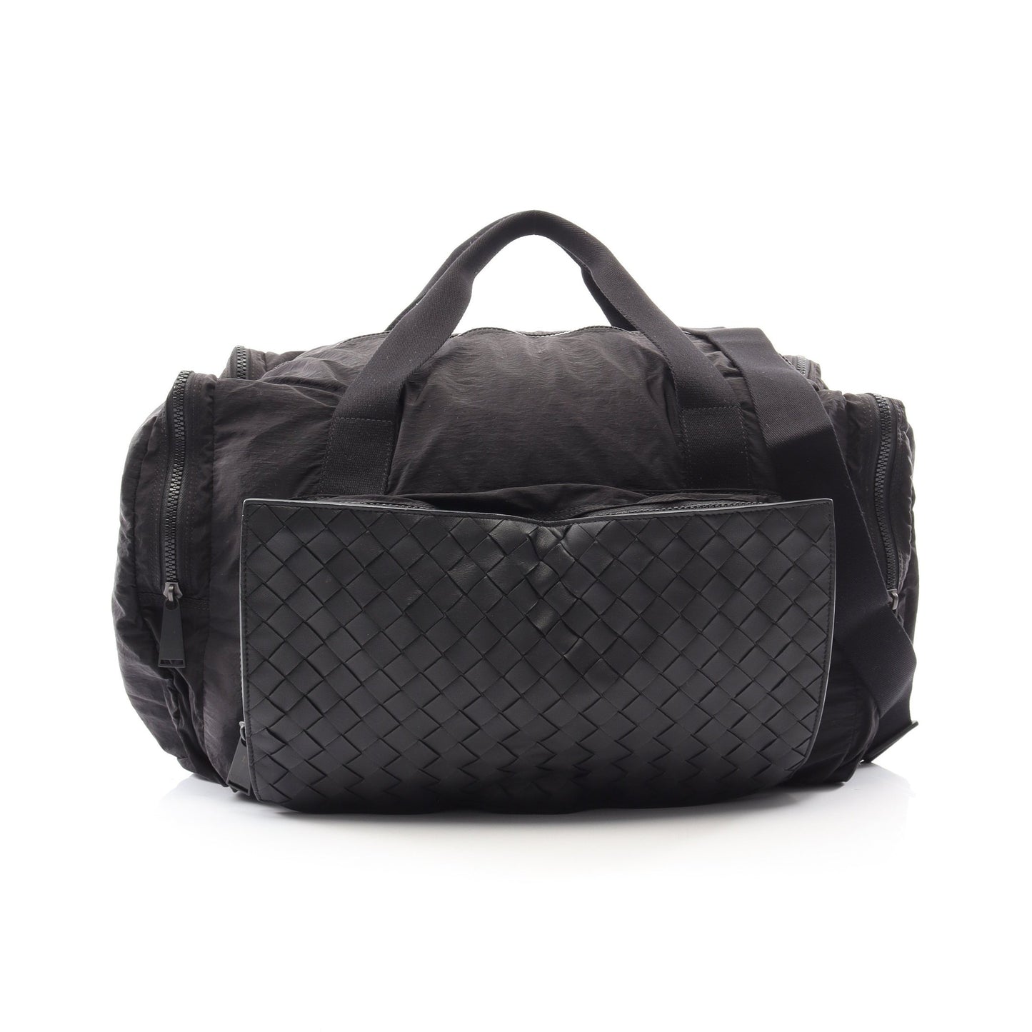 イントレチャート 2WAY ボストンバッグ ナイロン レザー ブラック ボッテガヴェネタ バッグ BOTTEGA VENETA