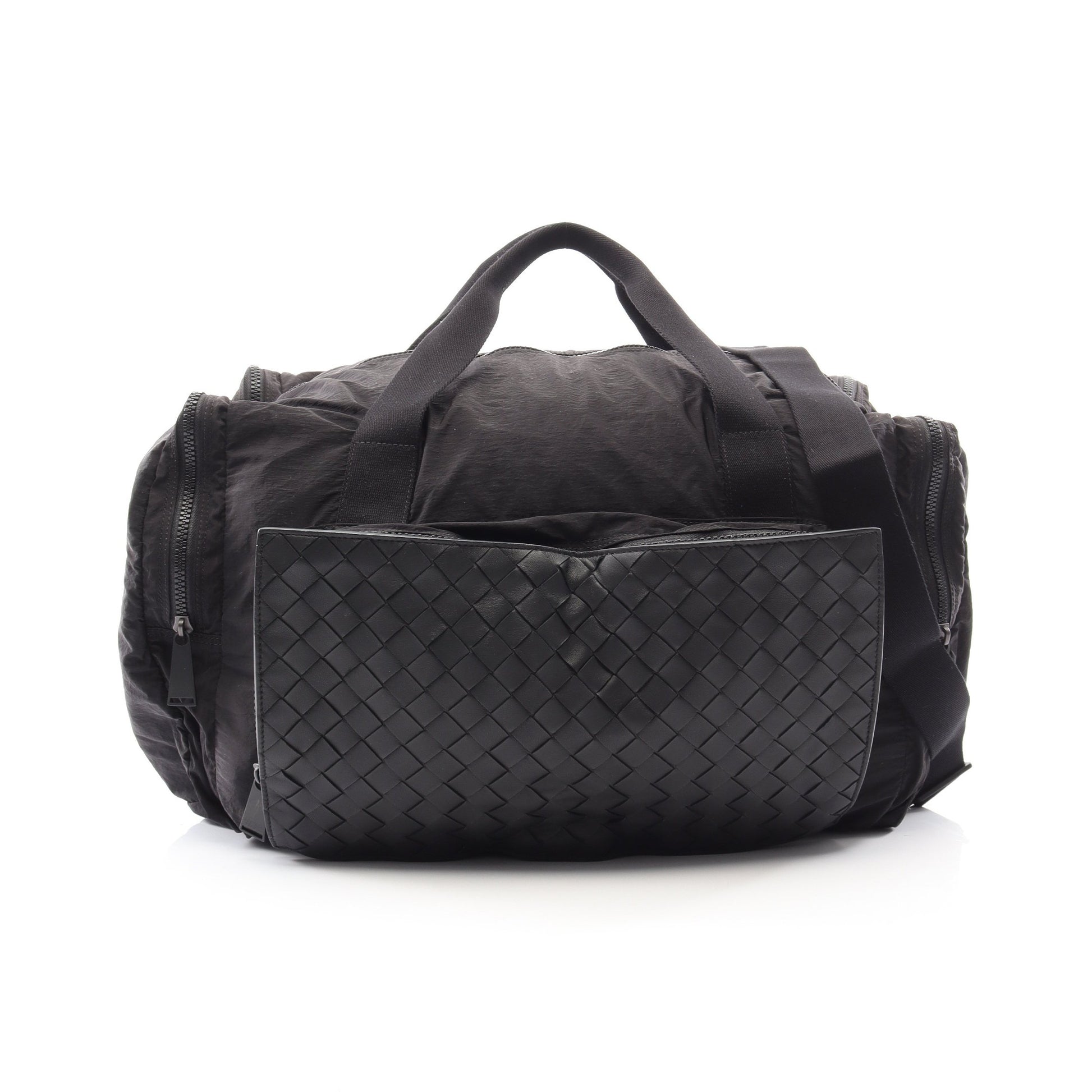 イントレチャート 2WAY ボストンバッグ ナイロン レザー ブラック ボッテガヴェネタ バッグ BOTTEGA VENETA