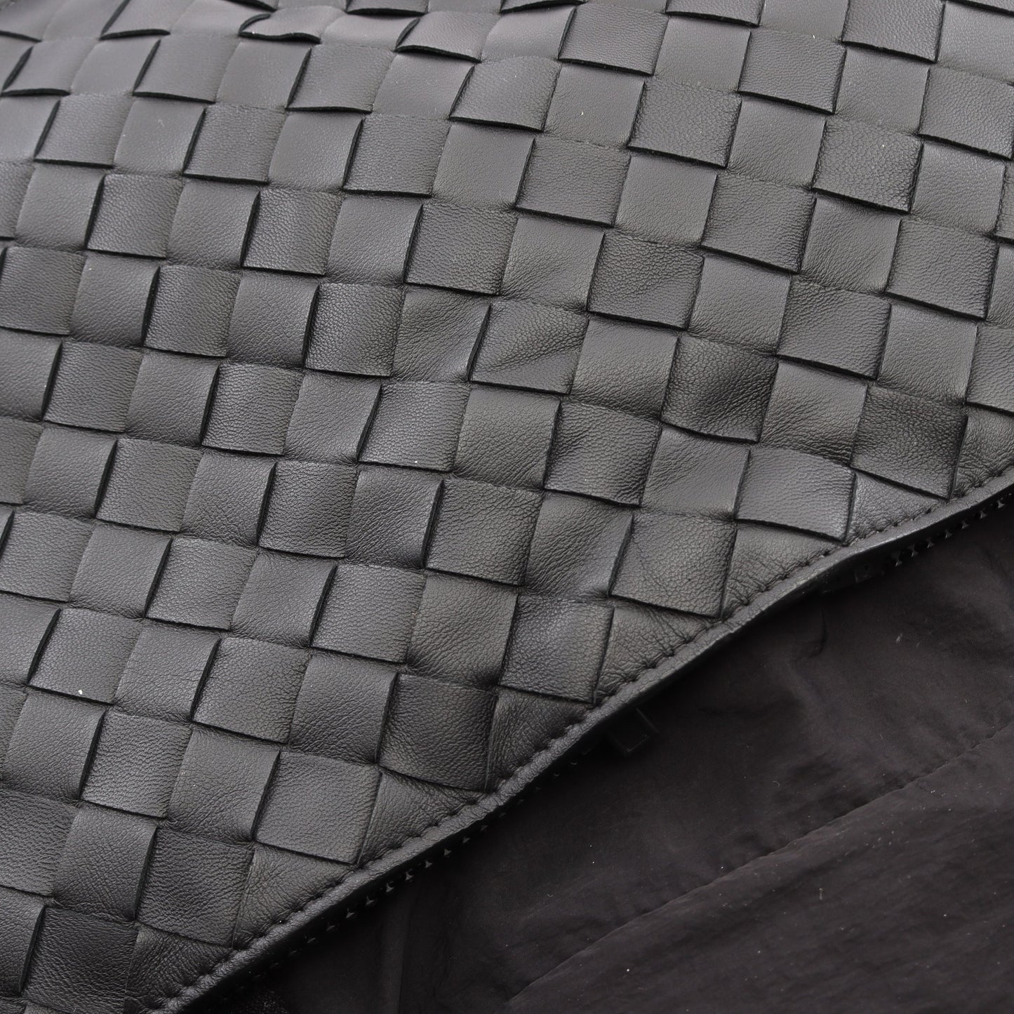 イントレチャート 2WAY ボストンバッグ ナイロン レザー ブラック ボッテガヴェネタ バッグ BOTTEGA VENETA