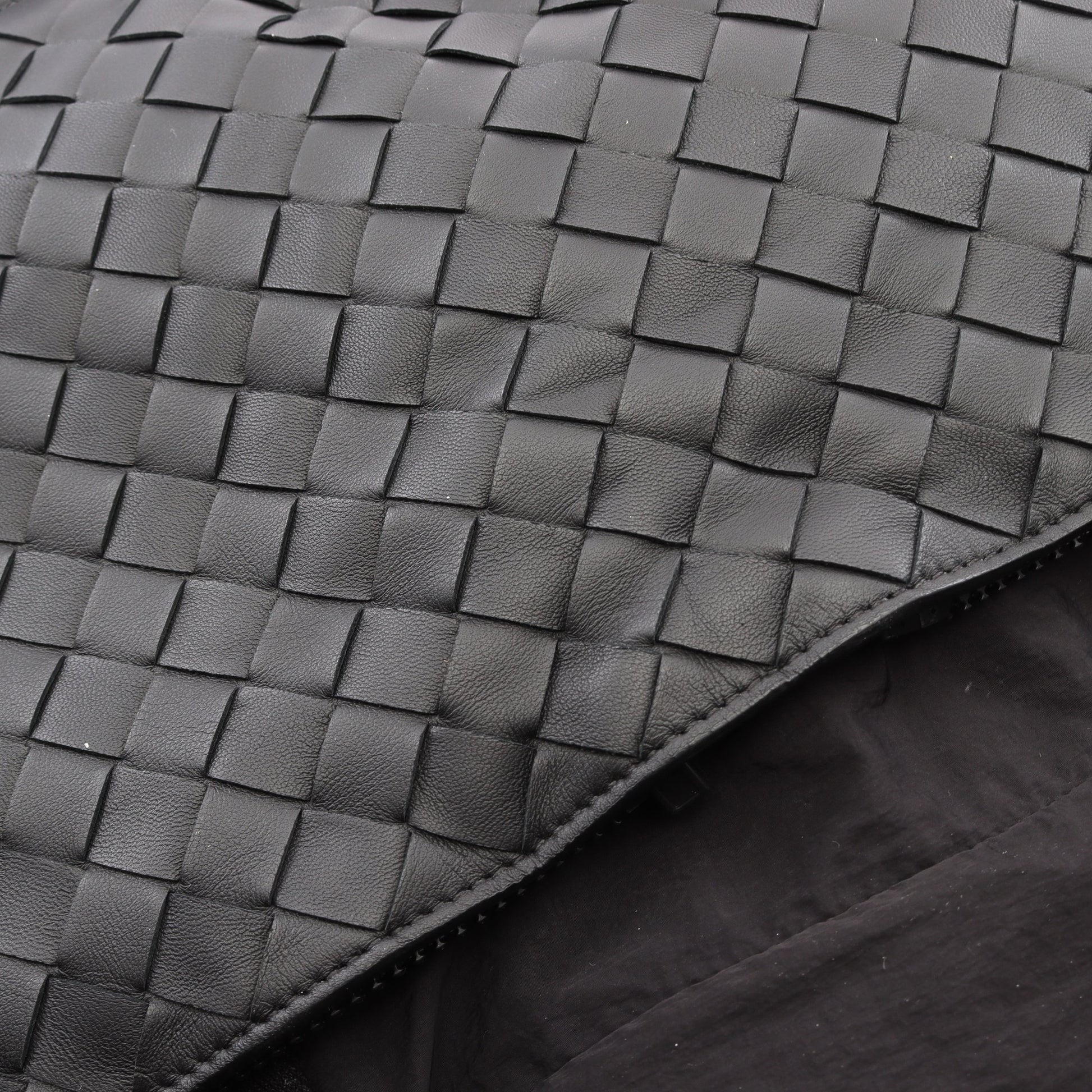 イントレチャート 2WAY ボストンバッグ ナイロン レザー ブラック ボッテガヴェネタ バッグ BOTTEGA VENETA
