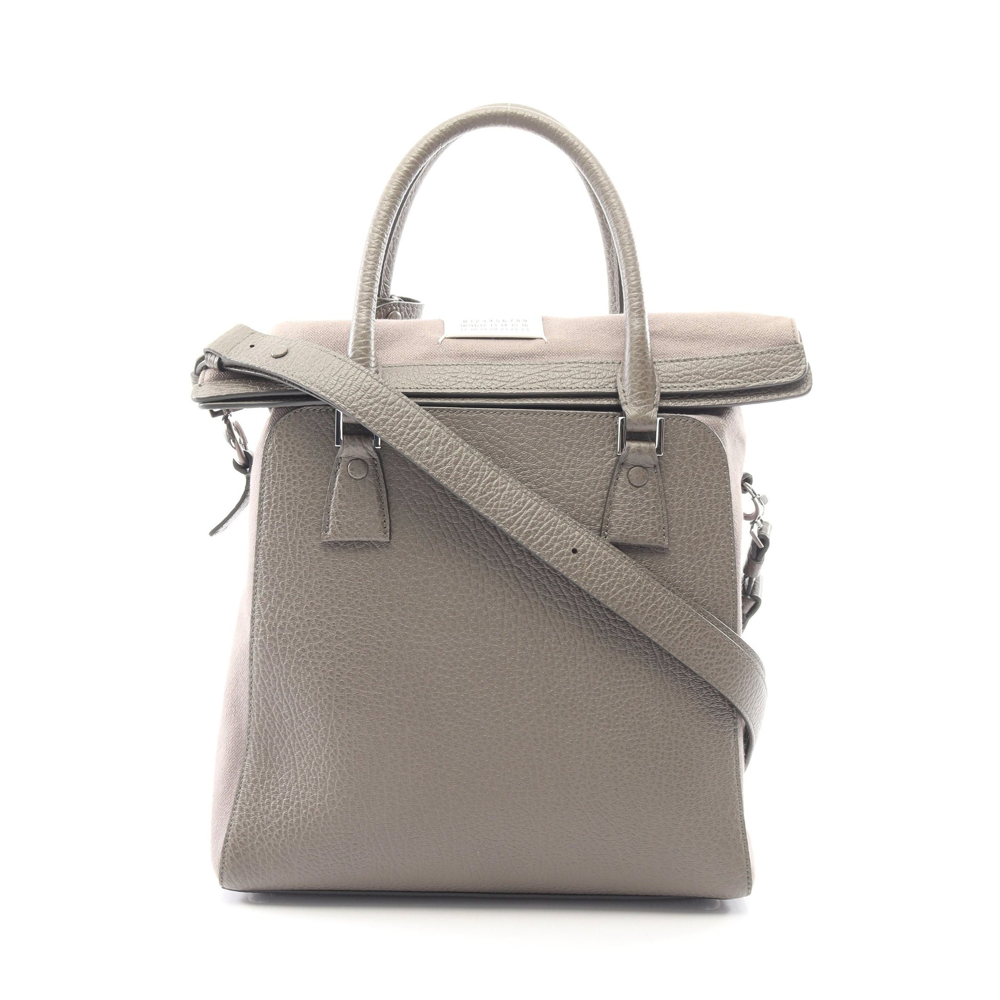 5AC 2WAY ハンドバッグ トートバッグ キャンバス レザー グレー メゾンマルジェラ11 バッグ Maison Margiela 11