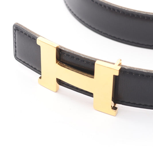 コンスタンス Hベルト リバーシブル ベルト レザー ブラック ゴールド金具 □A刻印 エルメス 財布・小物 HERMES