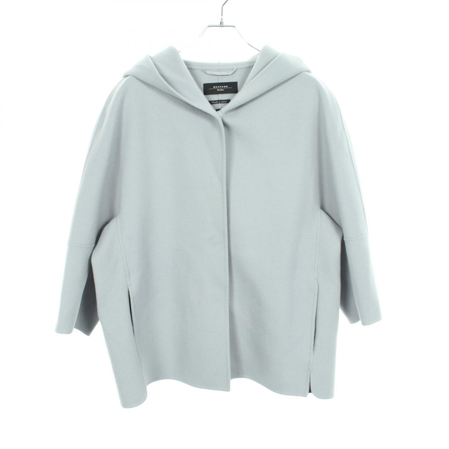 CUCITO A MANO フード付き コート ウール ライトブルー マックスマーラウィークエンド アウター Max Mara Weekend