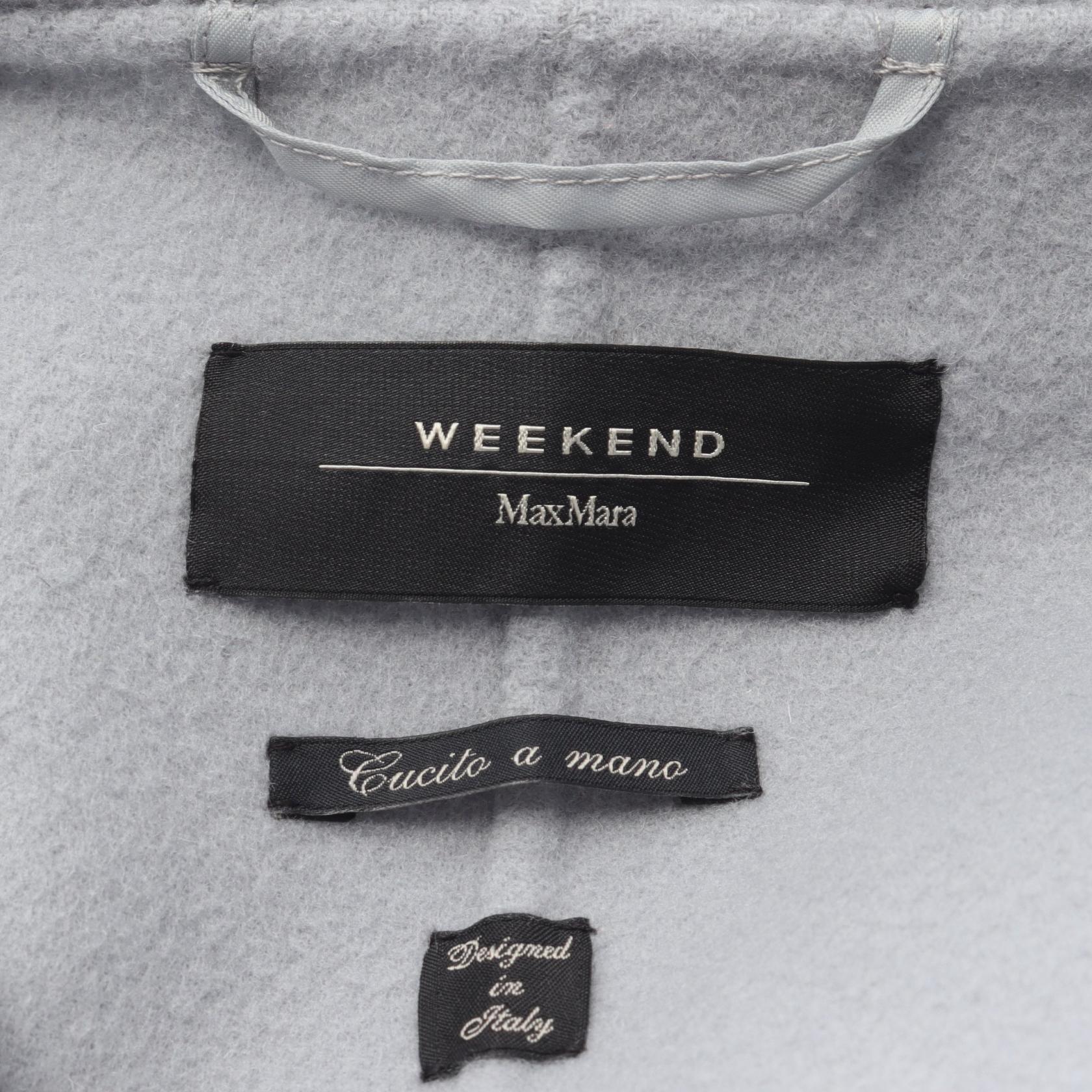 CUCITO A MANO フード付き コート ウール ライトブルー マックスマーラウィークエンド アウター Max Mara Weekend