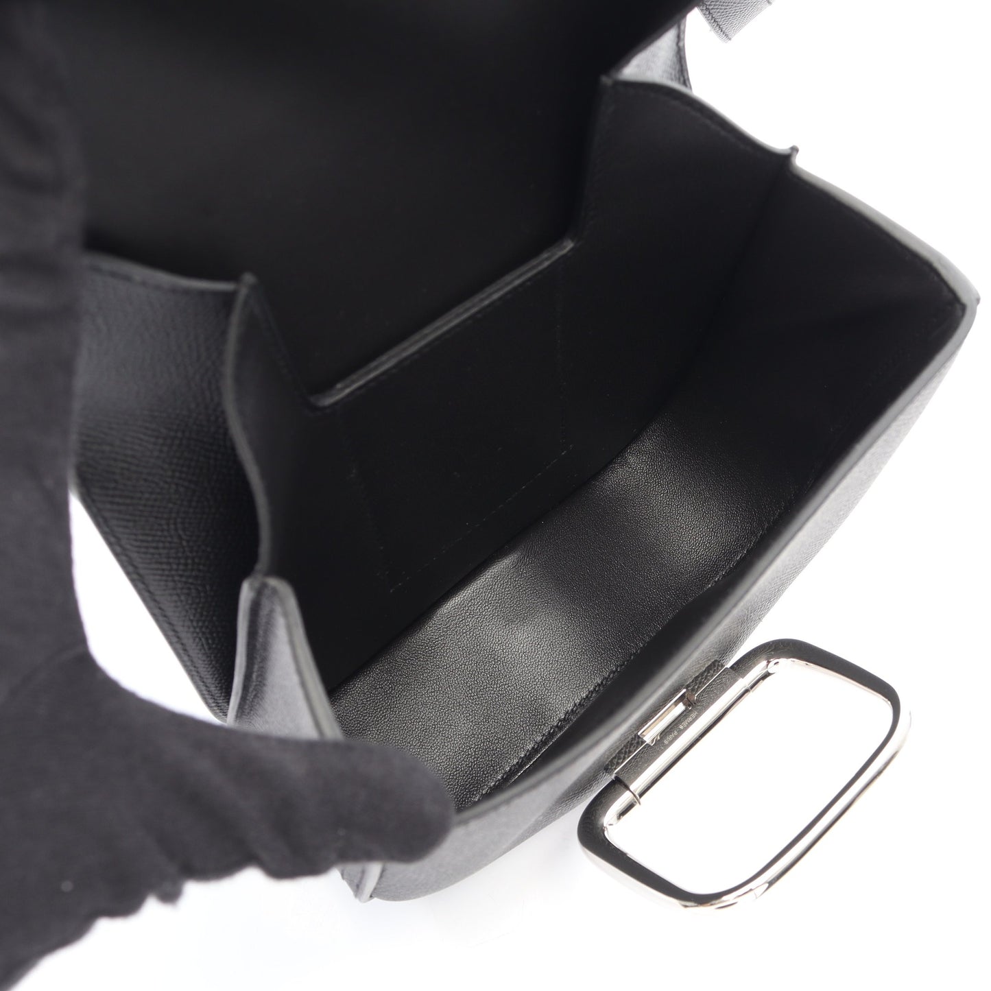 デッラ カヴァッレリア ミニ ショルダーバッグ ヴォーエプソン ブラック シルバー金具 K刻印 エルメス