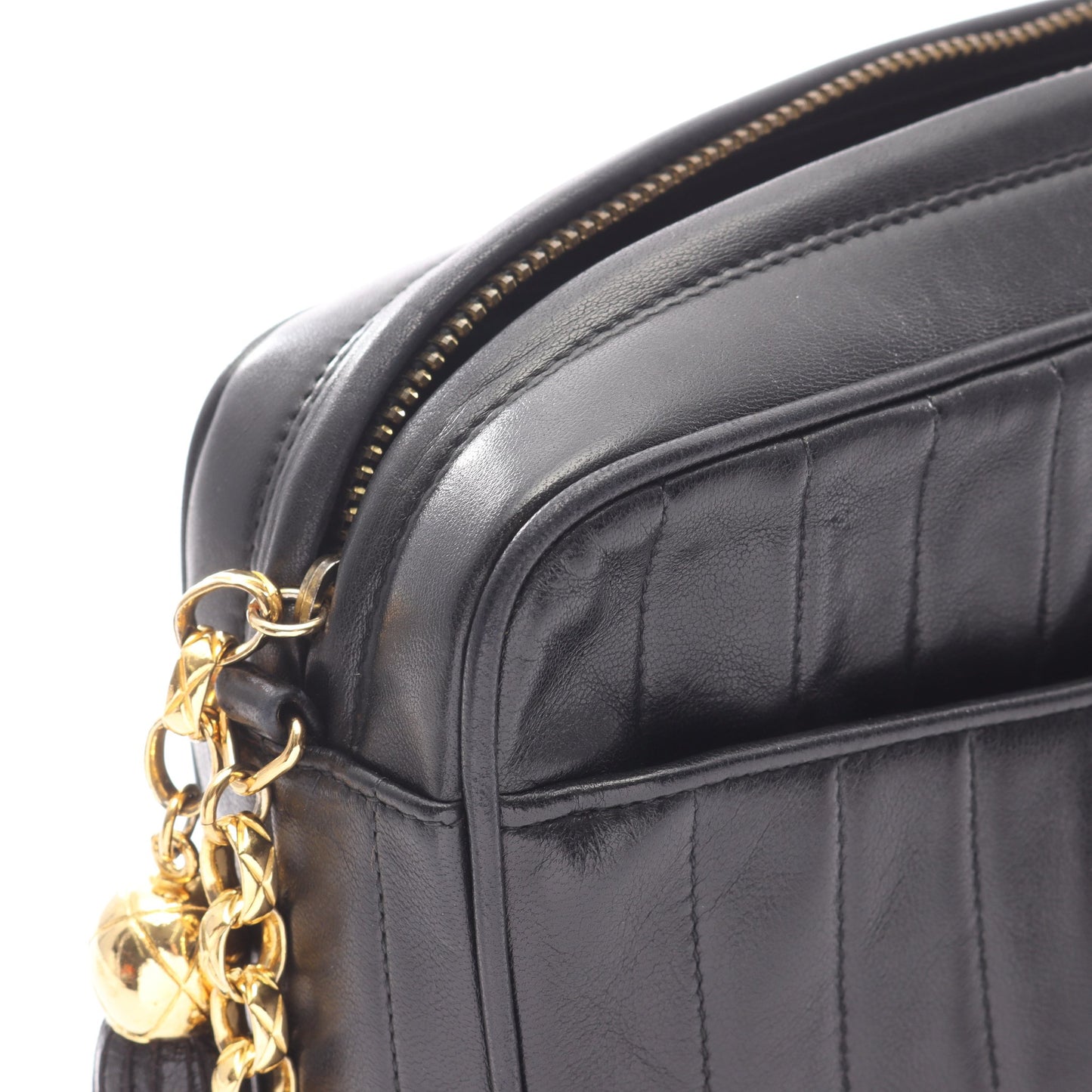 マドモアゼル チェーンショルダーバッグ ラムスキン ブラック ゴールド金具 シャネル バッグ CHANEL