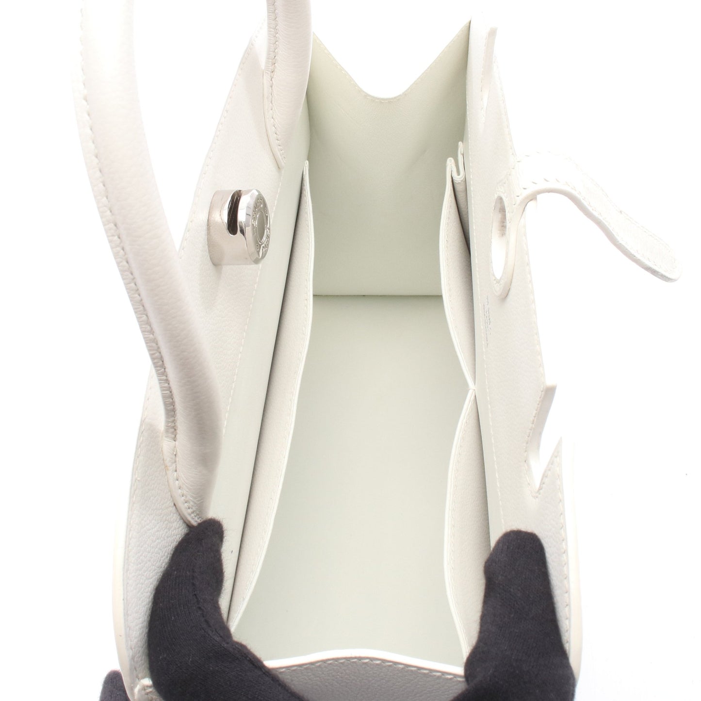 ダルヴィMM ハンドバッグ ヴォーグレネ ホワイト シルバー金具 □C刻印 エルメス バッグ HERMES
