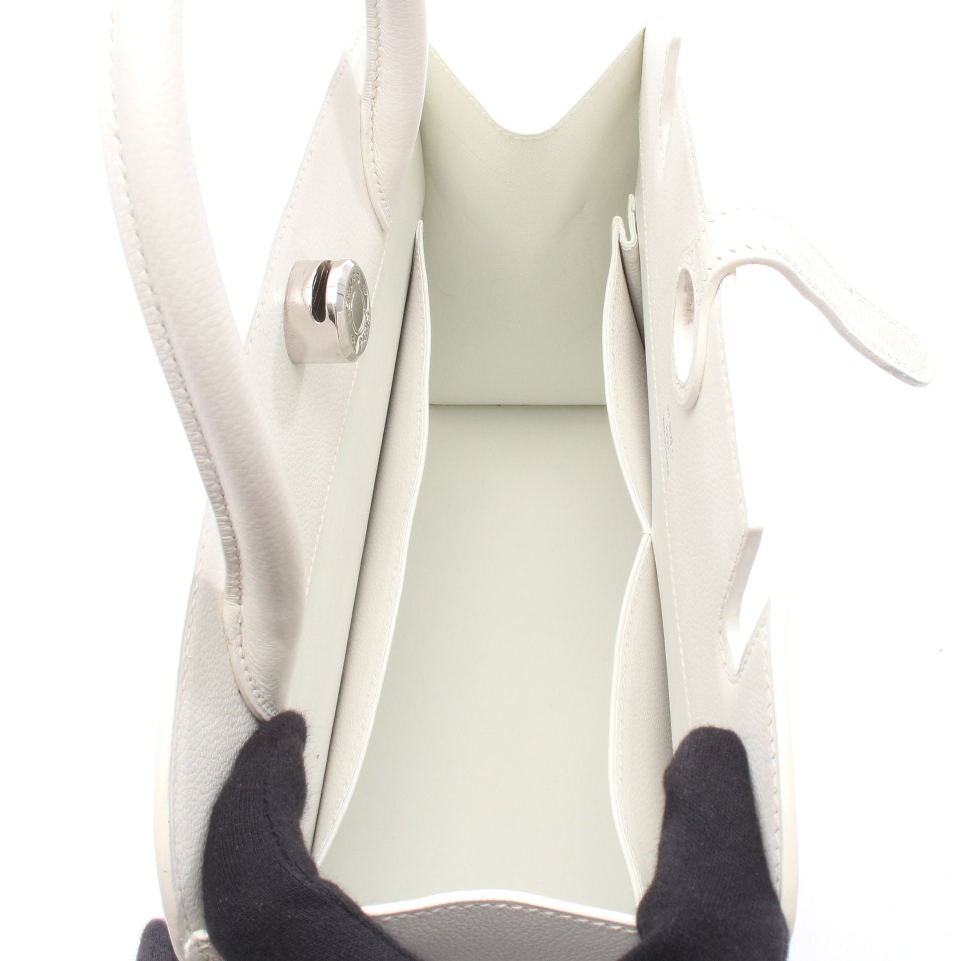 ダルヴィMM ハンドバッグ ヴォーグレネ ホワイト シルバー金具 □C刻印 エルメス バッグ HERMES