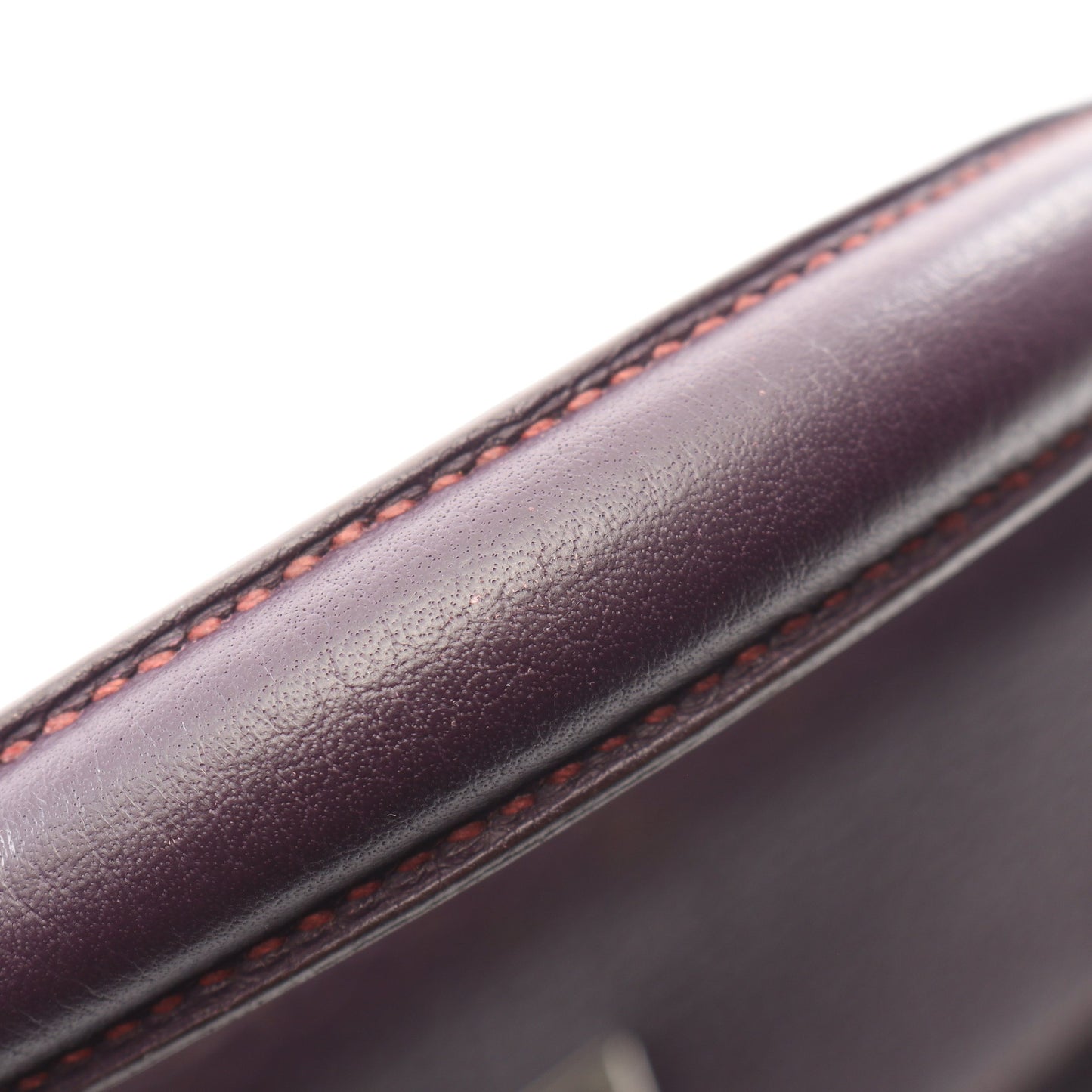 ケリー32 内縫い ハンドバッグ トリヨンクレマンス パープル シルバー金具 □E刻印 エルメス バッグ HERMES