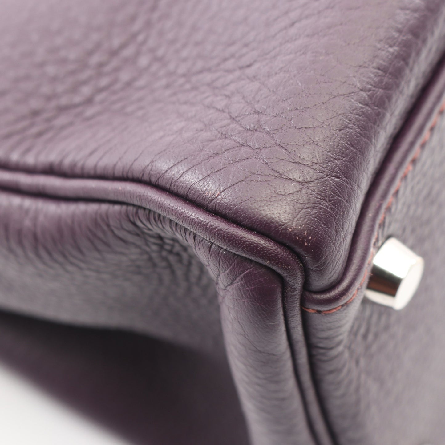 ケリー32 内縫い ハンドバッグ トリヨンクレマンス パープル シルバー金具 □E刻印 エルメス バッグ HERMES