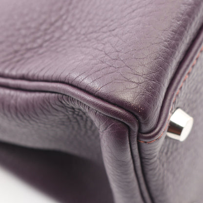 ケリー32 内縫い ハンドバッグ トリヨンクレマンス パープル シルバー金具 □E刻印 エルメス バッグ HERMES