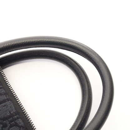 Weekender 40 ウィークエンダー オブリーク ジャカード 2WAY ボストンバッグ キャンバス レザー ブラック クリスチャンディオール バッグ Christian Dior