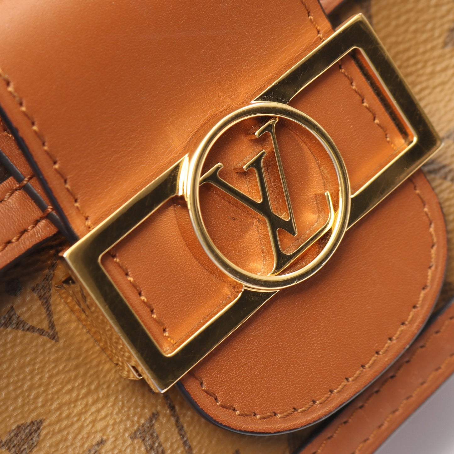 ドーフィーヌ MINI モノグラムリバース ショルダーバッグ PVC レザー ブラウン ベージュ ルイヴィトン バッグ LOUIS VUITTON